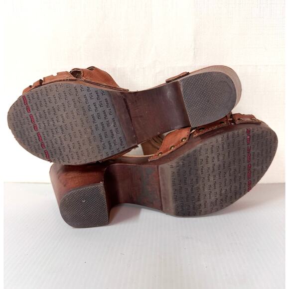 MIZ MOOZ‎ Hilary Sandals Size 8.5 Leather Wood Clog Retro Platform Chunky Boho - Picture 8 of 10